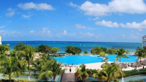 View of the Caribbean Sea from the Iberostar Hotel and Resort