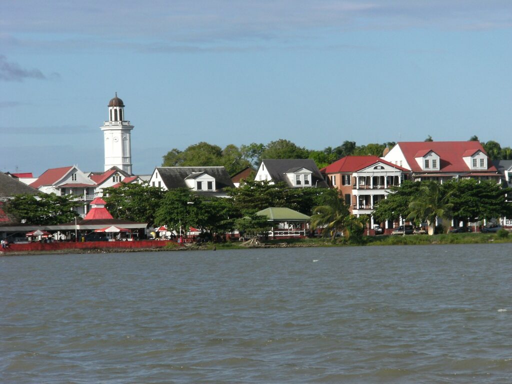 Waterkant as seen from Suriname river. Paramaribo