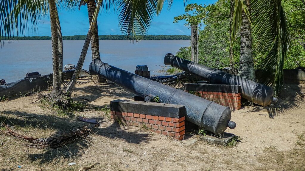 Cannon near Fort Nieuw Amsterdam in Suriname