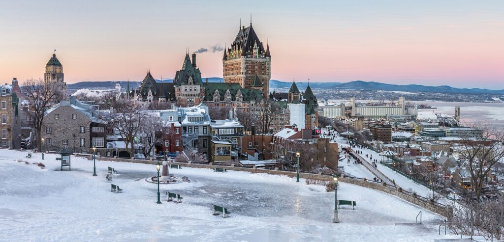 Winter scene at the Château Frontenac