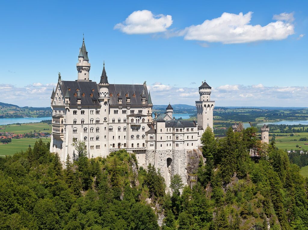 Neuschwanstein Castle at Schwangau, Bavaria, Germany.