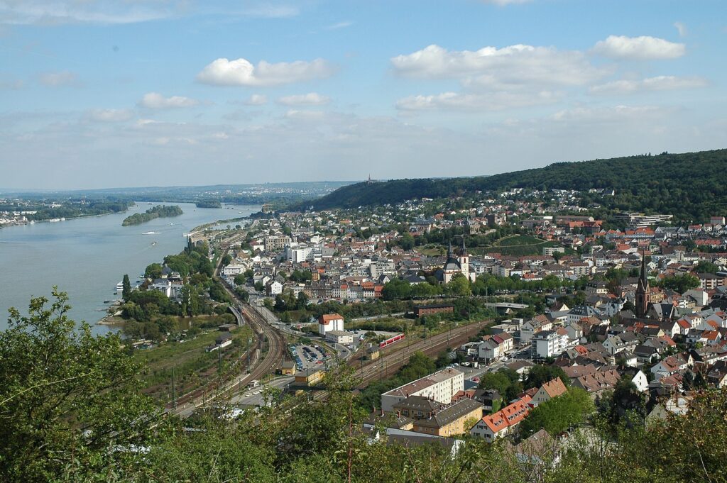 Bingen and Bingerbrück from the Elisenhöhe (heights)