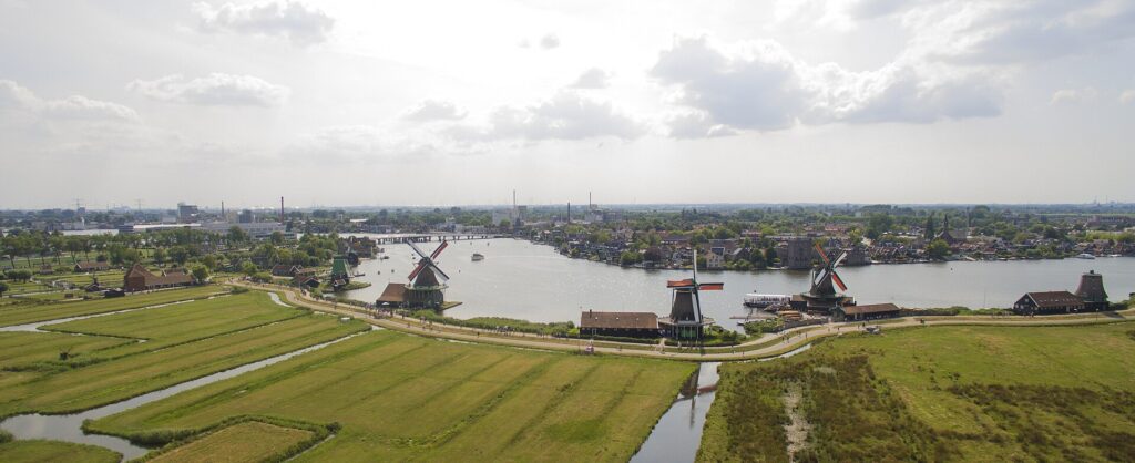 Aerial view of Zaanse Schans