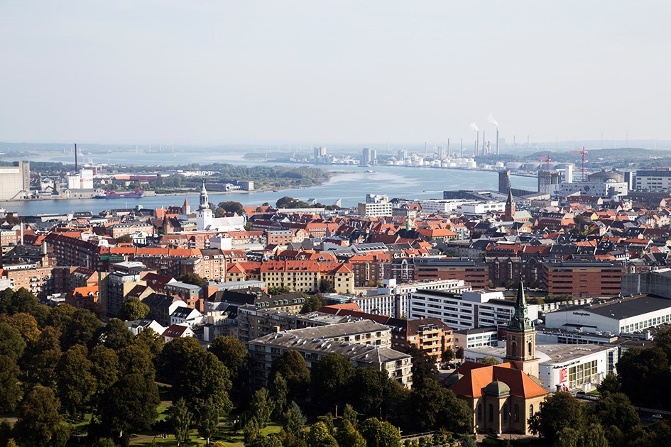 Panoramic view of Aalborg