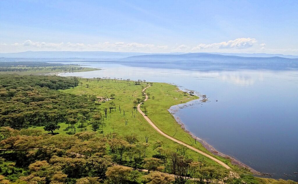 The view from Baboon Cliff, a lookout point overseeing much of Lake Nakuru National Park