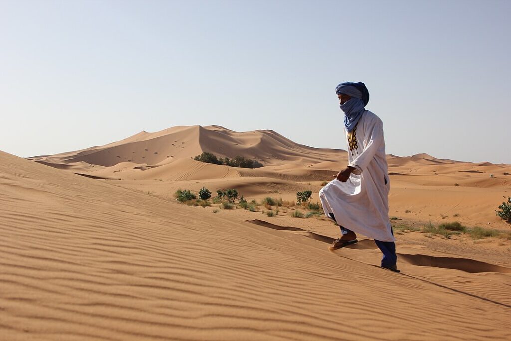 Man in Merzouga Desert, Morocco