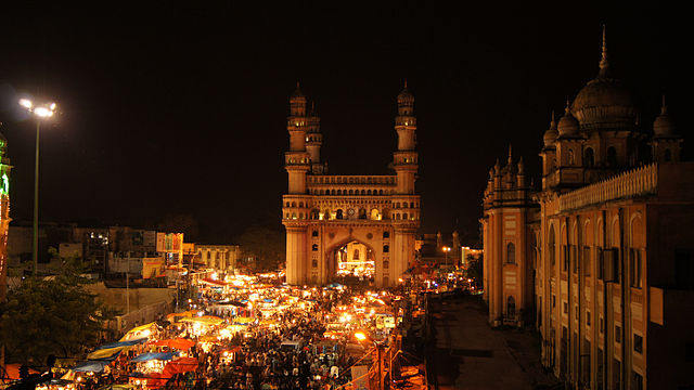 The Charminar during the Ramzan night bazaar