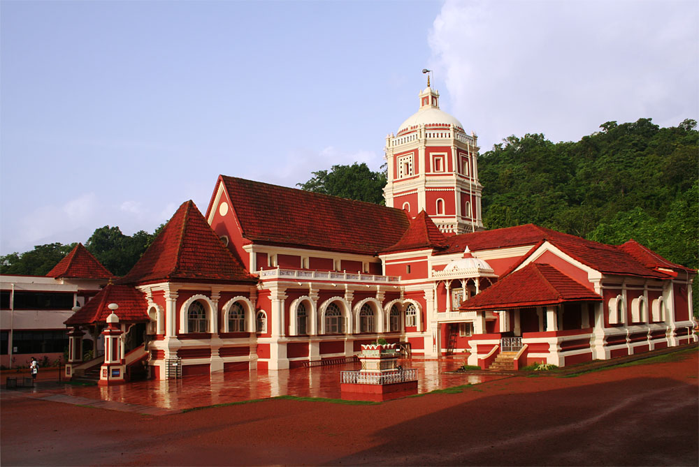 Shanta Durga Temple at sunrise, after monsoon showers.