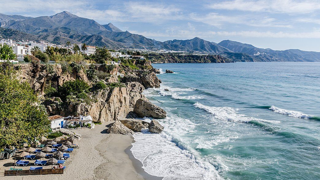 View from Balcon de Europa in Nerja. things to do in nerja spain