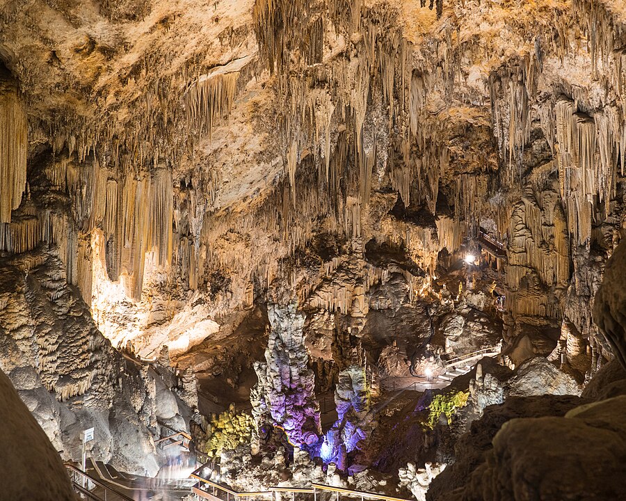 Long expo shot of the interior of the Nerja Cave, Spain. things to do in nerja spain