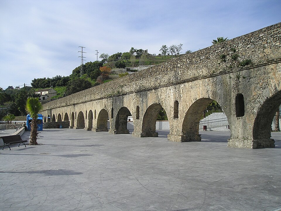 The Roman aqueduct at Torrecuevas near the source of the Rio Verde about 4 km (2 mi) north of Almuñécar