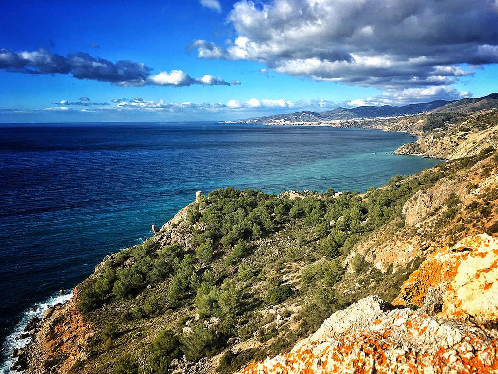 Overlooking the Mediterranean Sea at Maro-Cerro Gordo Cliffs Natural Park, Andalusia, Spain things to do in nerja spain